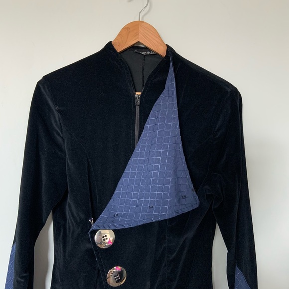 1OAK Vintage Handmade Blue Velour Jacket - Picture 4 of 9
